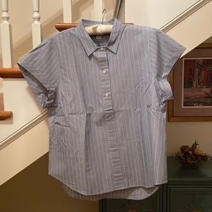 NWT: J. Crew blue and white pinstriped top